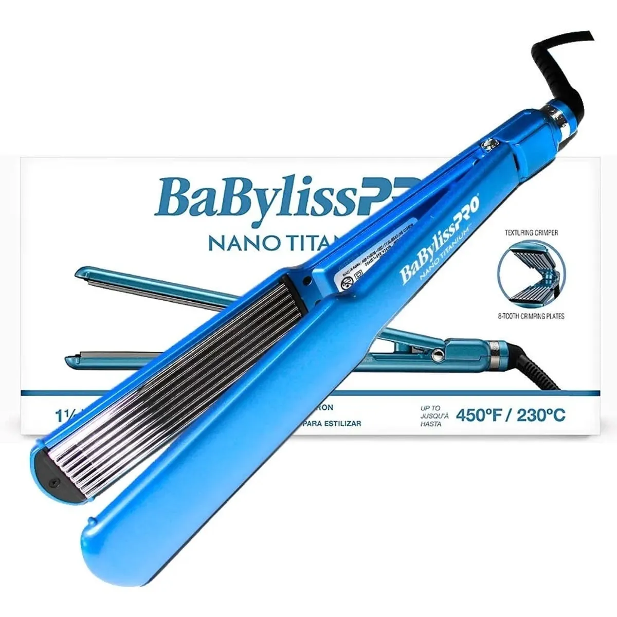 BABYLISS PRO - Plancha BabylissPro Nano Titanium Waflera Pequeña 8Tooth