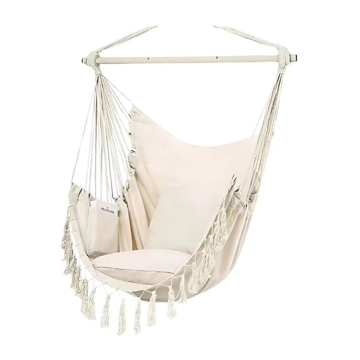 CRUSEC - Silla Hamaca Colgante Elegante Estilo Boho Moderna - Blanco