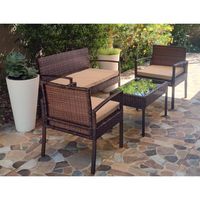 Juego De Living Terraza 4 Personas Doral Beach Cojines Impermeables