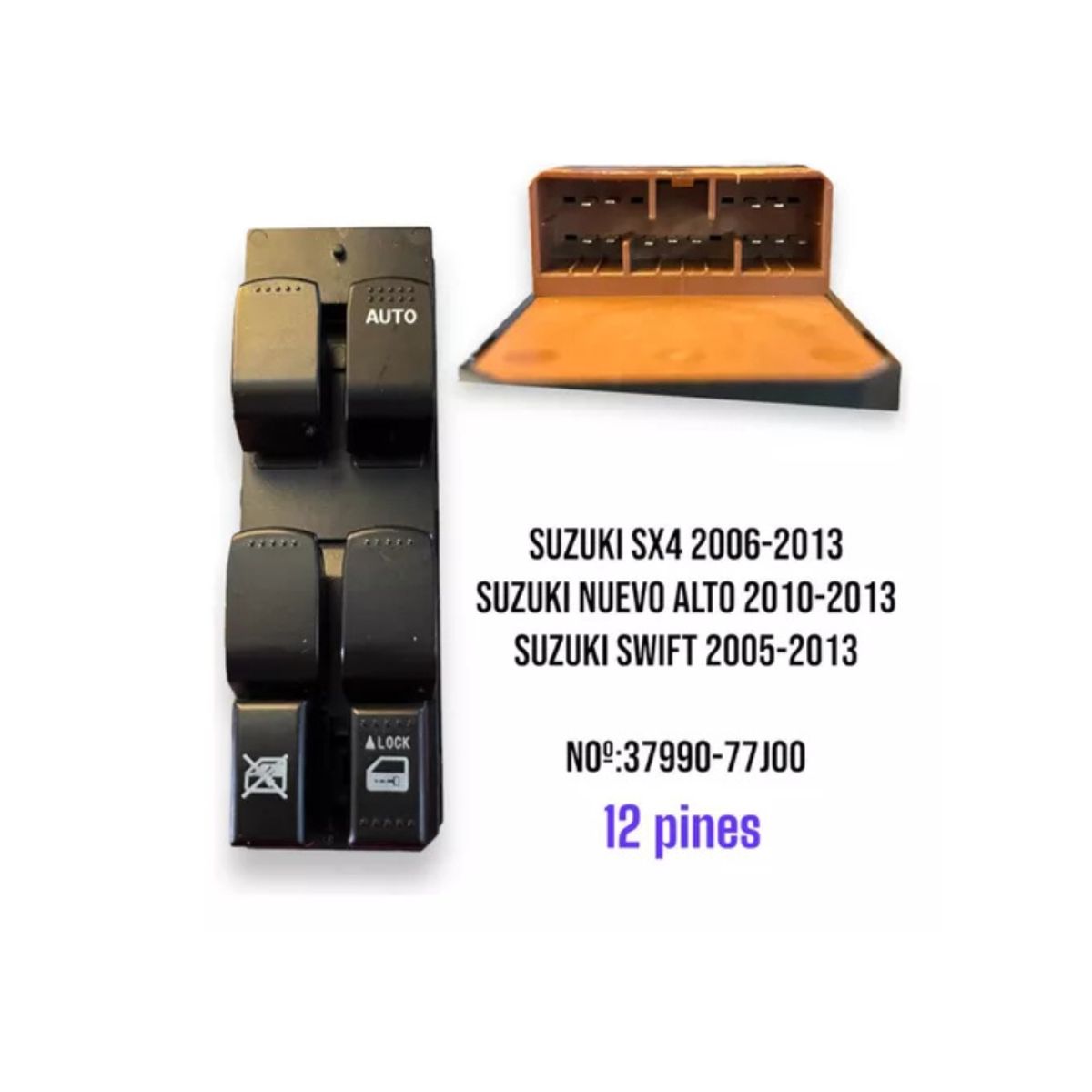 Botonera Vidrios Compatible Con Suzuki Swift 2005-2013 12pin, marca GENERICO - Foto 2
