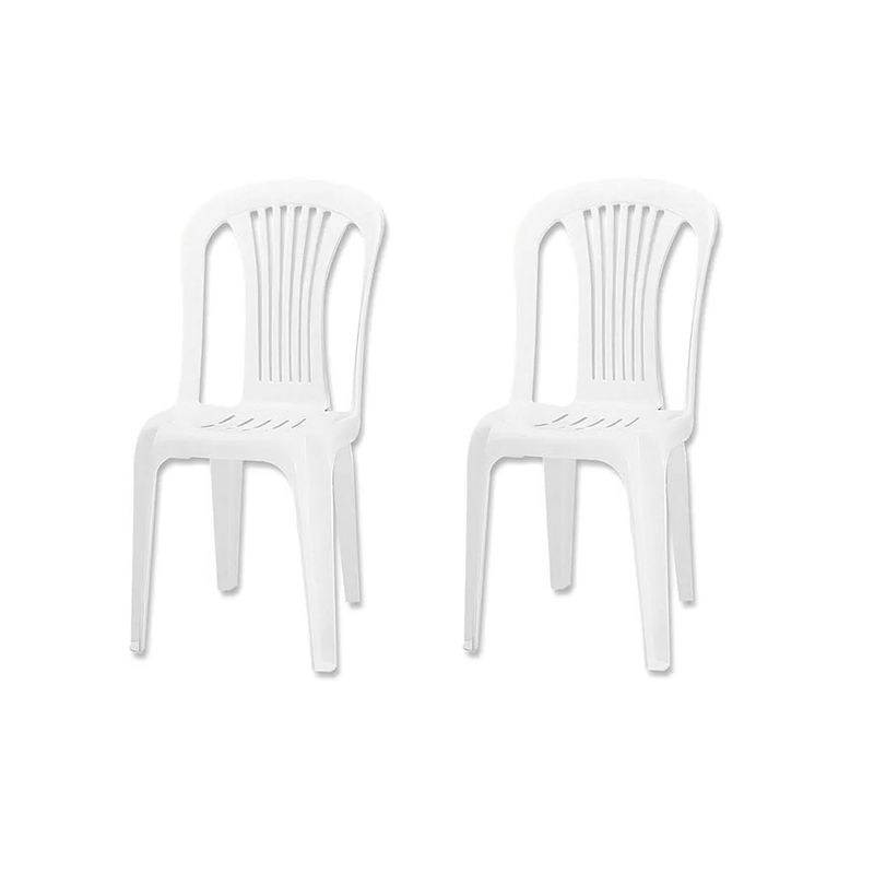 GENERICO - Pack 2 Sillas Terraza Comedor Perugia Blanca