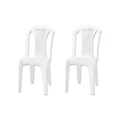 GENERICO - Pack 2 Sillas Terraza Comedor Perugia Blanca