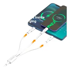 GENERICO - Cargador Triple Cable 3 En 1 Multiple Micro,tipo C