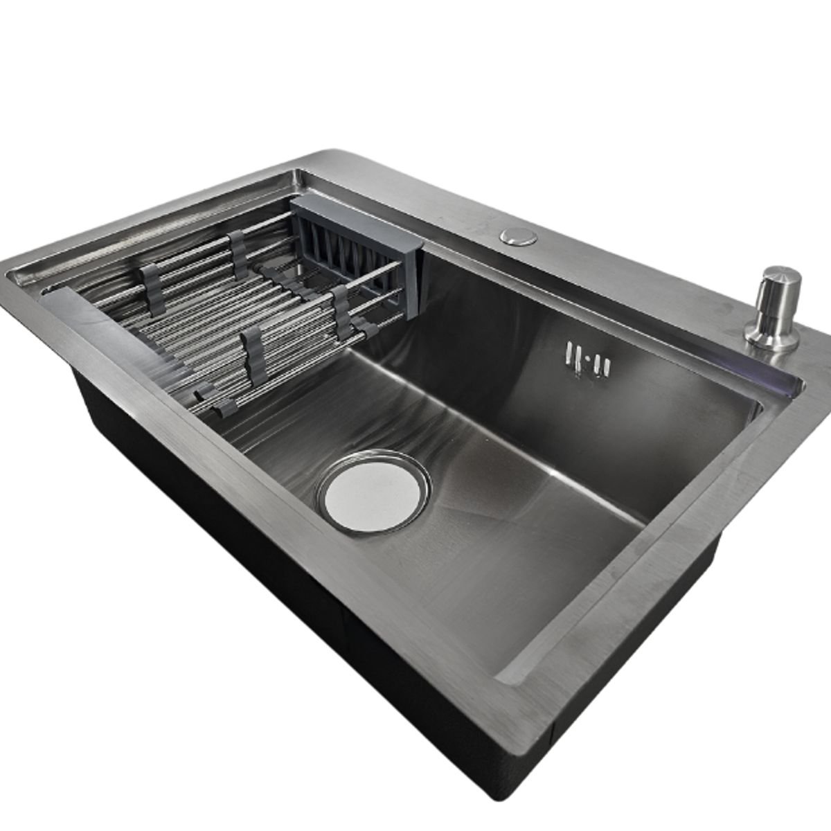 MODERN SPACE - Lavaplatos 68x45 Cm Plateado Acero Inoxidable + Accesorios