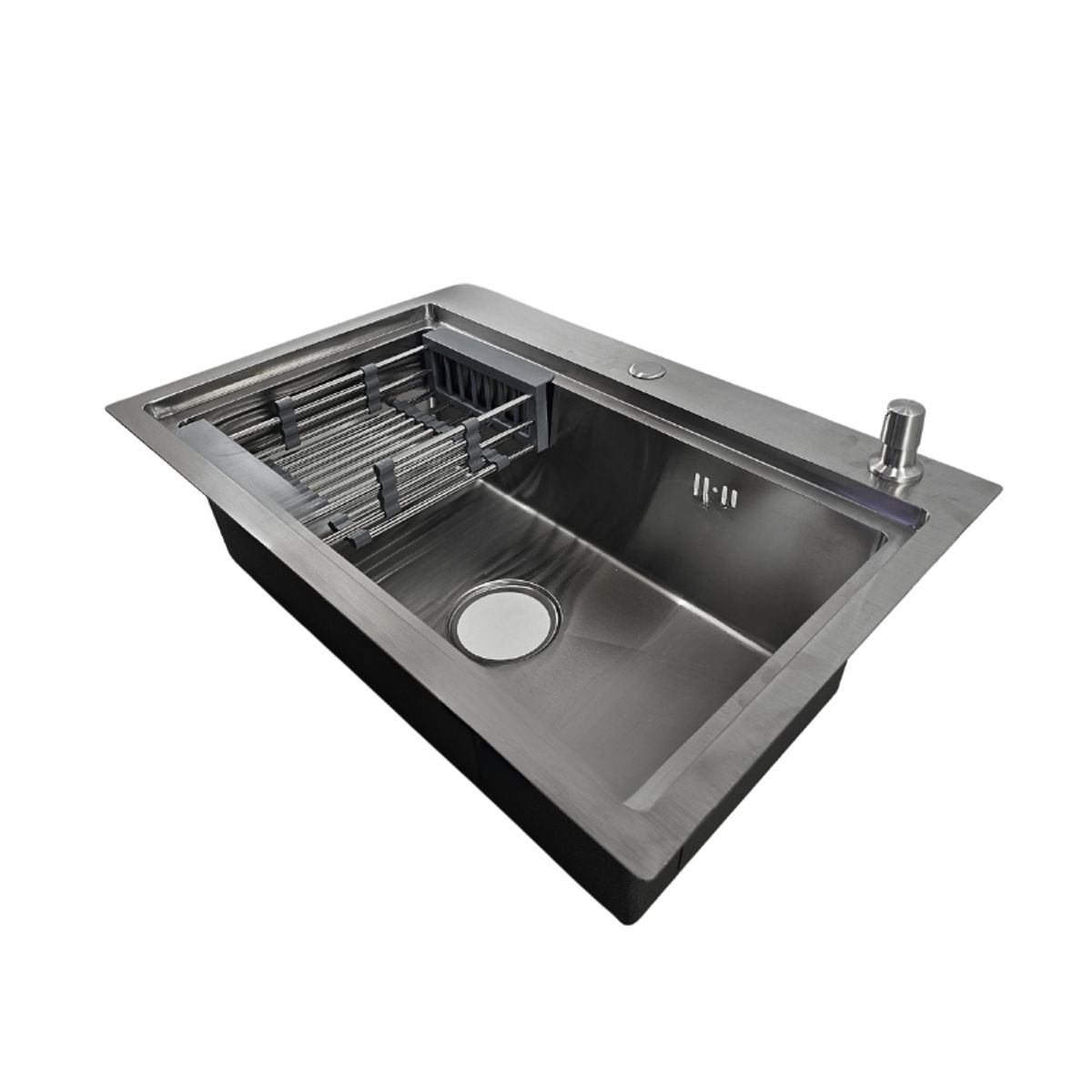 MODERN SPACE - Lavaplatos 68x45 Cm Plateado Acero Inoxidable + Accesorios