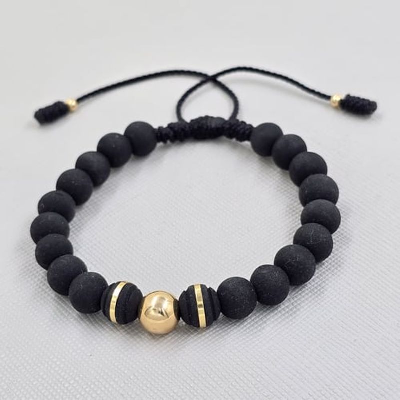 GENERICO - Pulsera Tejida Rojo Balin Oro Laminado 18k