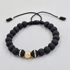 GENERICO - Pulsera Tejida Rojo Balin Oro Laminado 18k