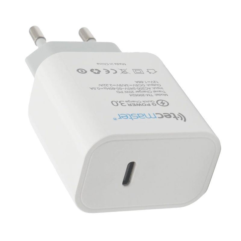 TECMASTER - Cargador Inteligente Tipo C para celular carga Rapida 20W QC 3.0