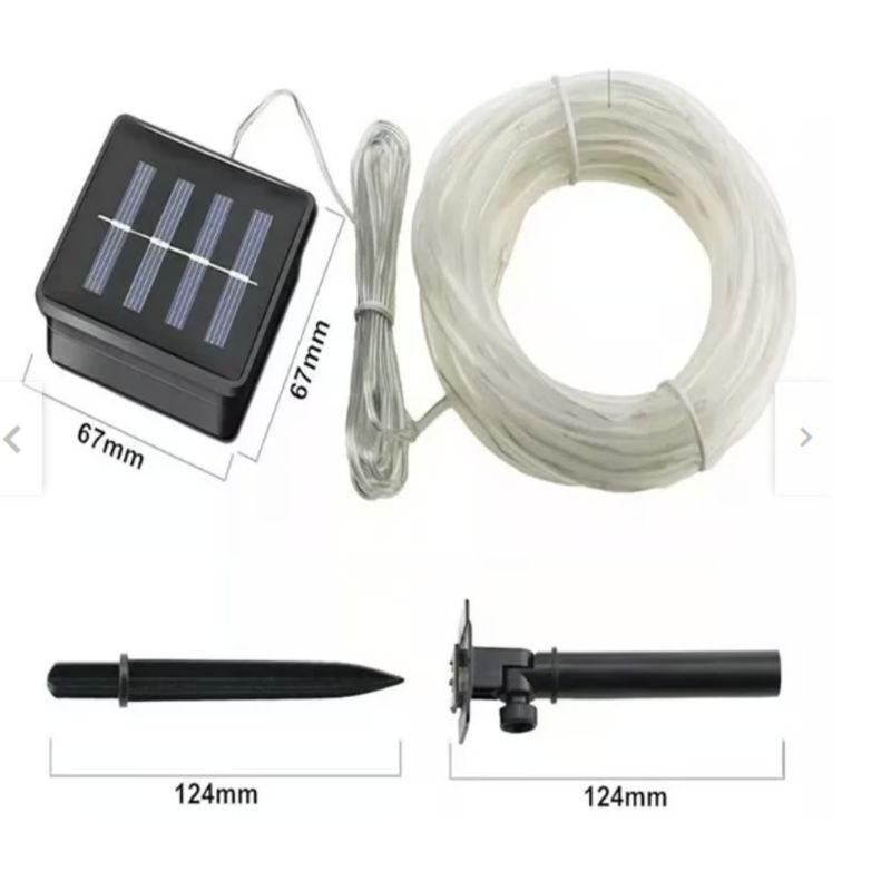 GENERICO - Manguera Led Solar Navideña Multicolor 20m