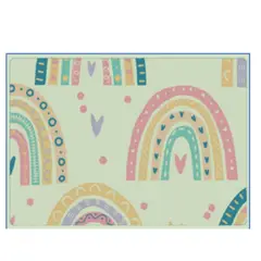 KIVARA - Alfombra Infantil Arcoiris 80X120 Cm Tapete Dormitorio Sala