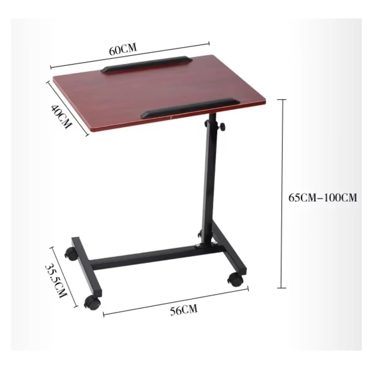 HOMASTTI - Mesa Plegable Cama Enfermo Altura Ajustable Ruedas