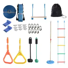 AUCKLAND OUTDOOR - Juego Slackline Carrera 7 Obstaculos Ninja Warrior Niños