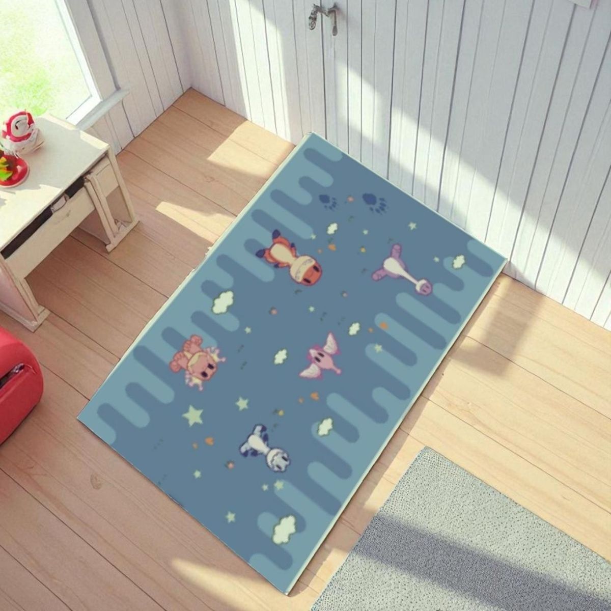 KIVARA - Alfombra Infantil Amiguitos 80X120 Cm Tapete Dormitorio Sala
