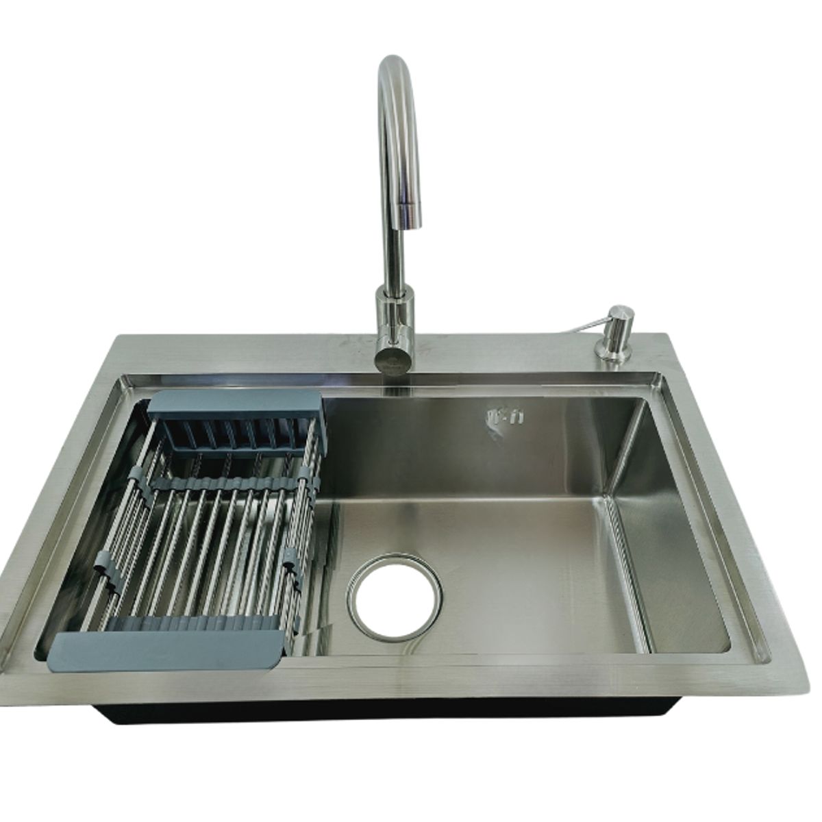 MODERN SPACE - Lavaplatos 68x45 Cm Plateado + Accesorios + Llave Inox