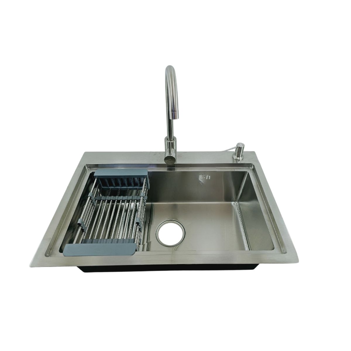 MODERN SPACE - Lavaplatos 68x45 Cm Plateado + Accesorios + Llave Inox