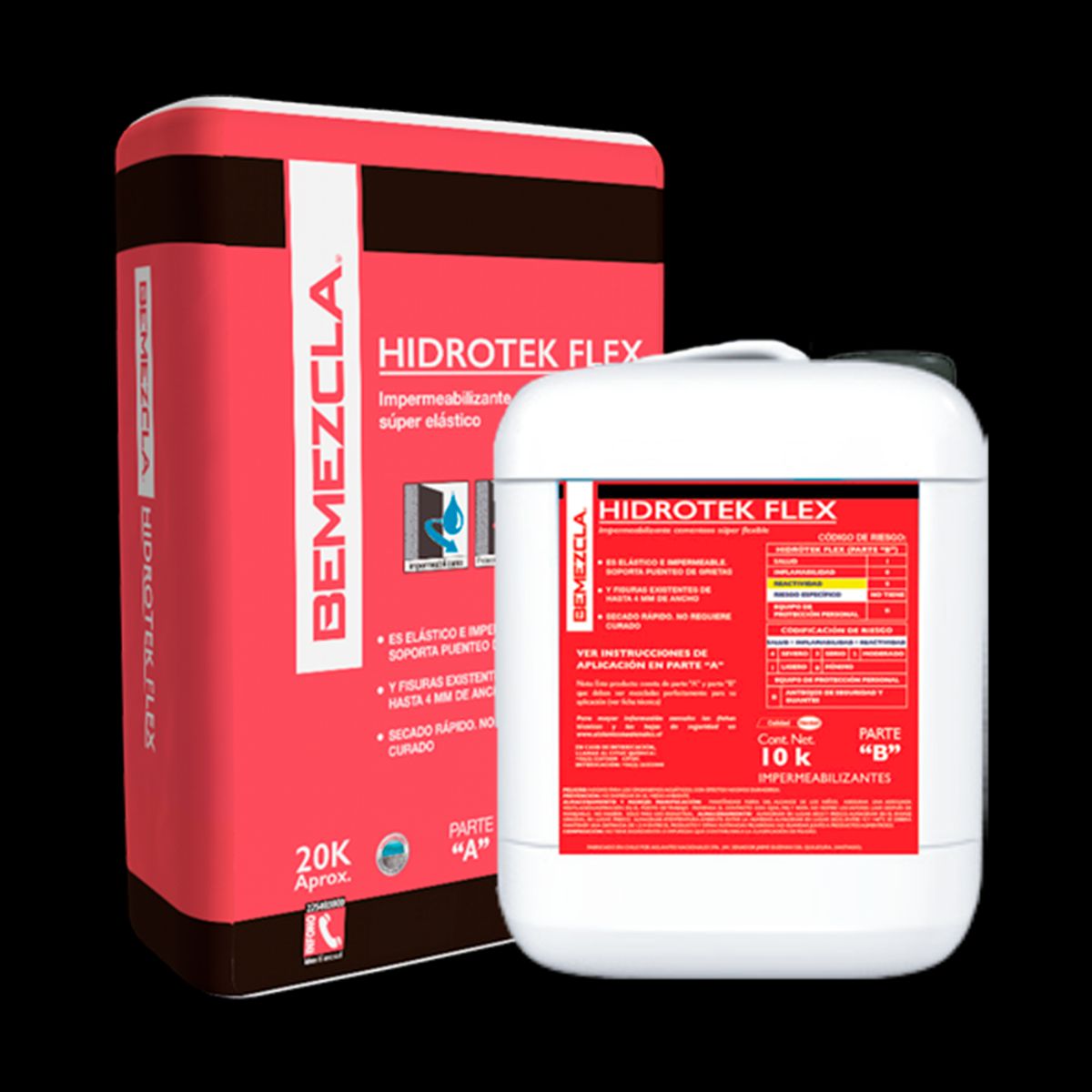 HENKEL - BEMEZCLA HIDROTEK FLEX -Impermeabilizante Cementoso,  Kit 30Kg