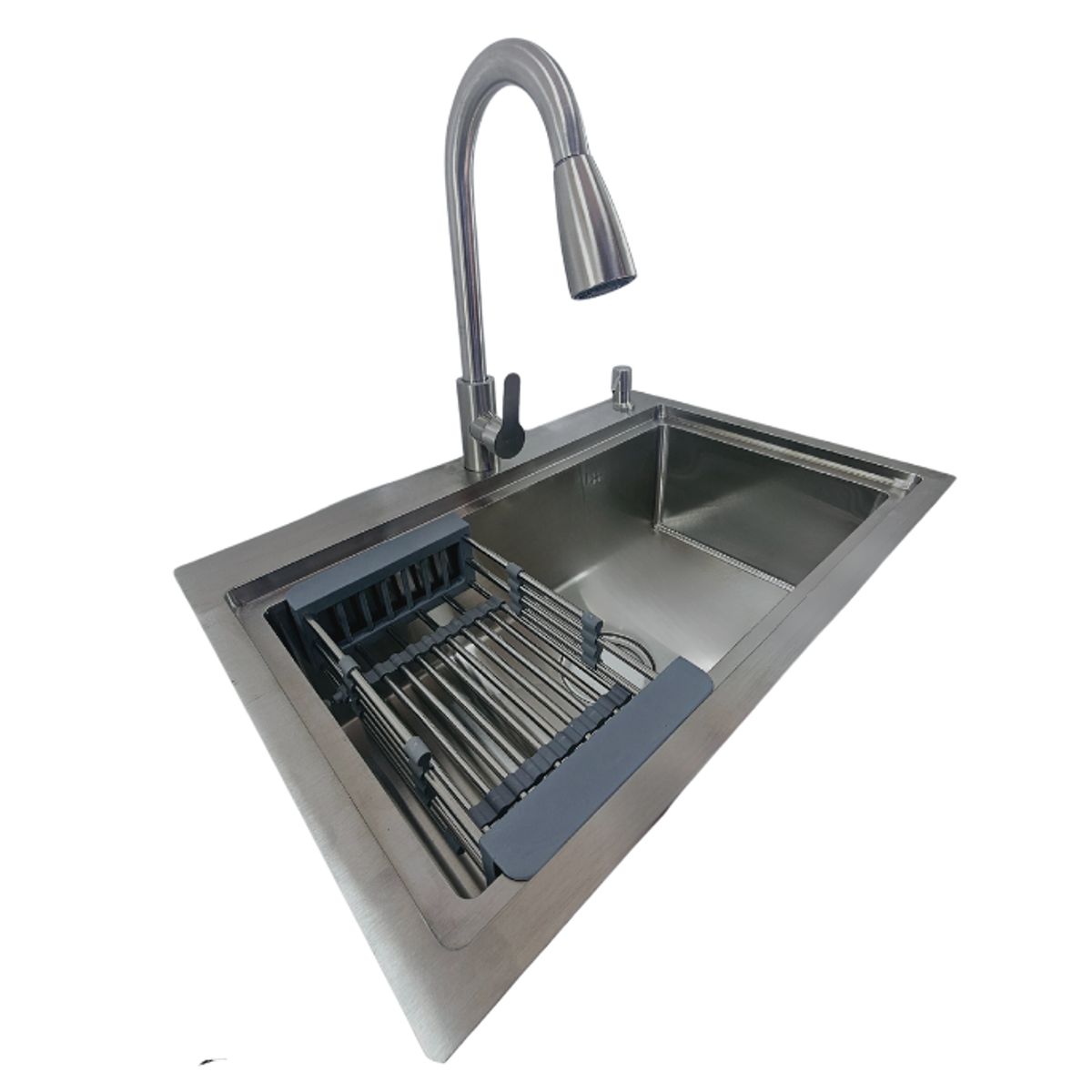 MODERN SPACE - Lavaplatos 68x45 Cm Plateado + Accesorios + Llave Extraíble