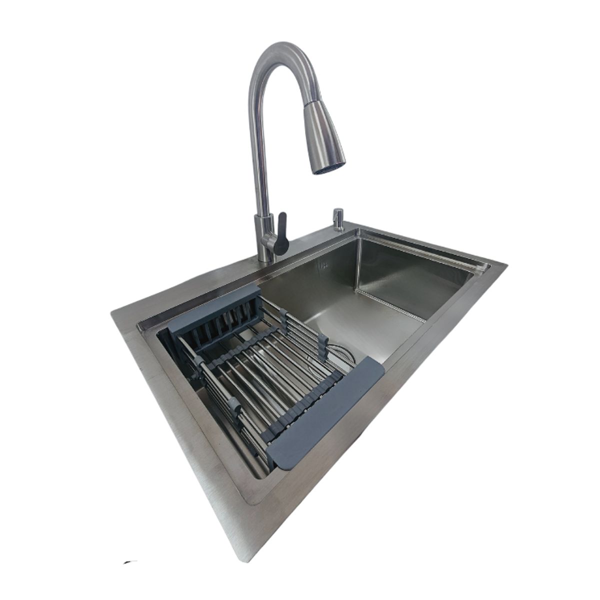 MODERN SPACE - Lavaplatos 68x45 Cm Plateado + Accesorios + Llave Extraíble