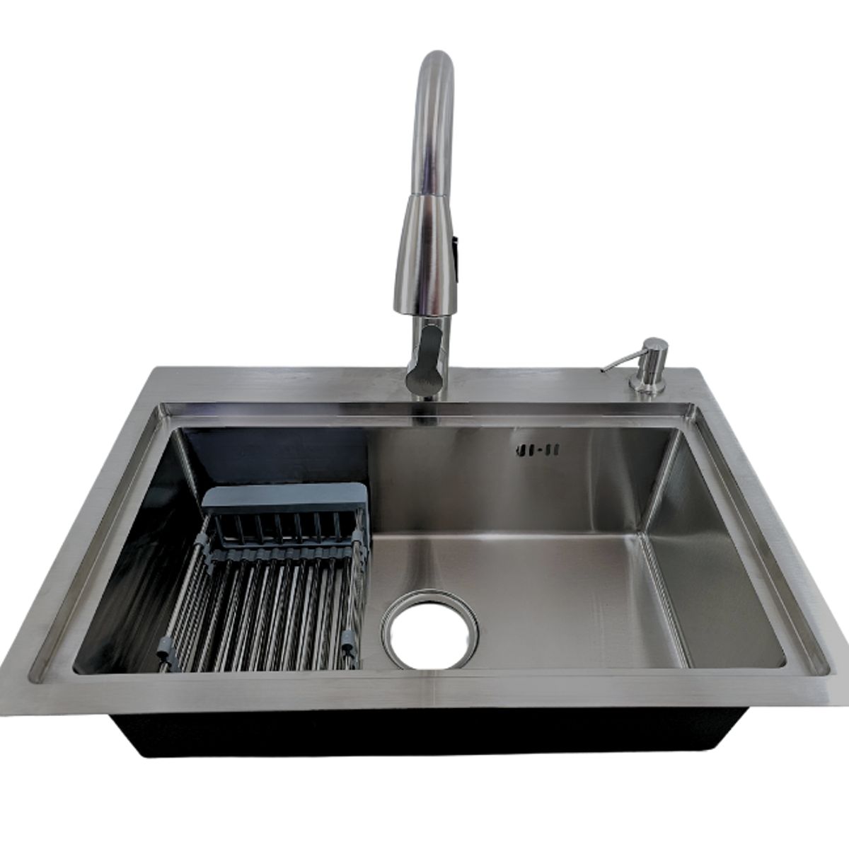 MODERN SPACE - Lavaplatos 68x45 Cm Plateado + Accesorios + Llave Extraíble