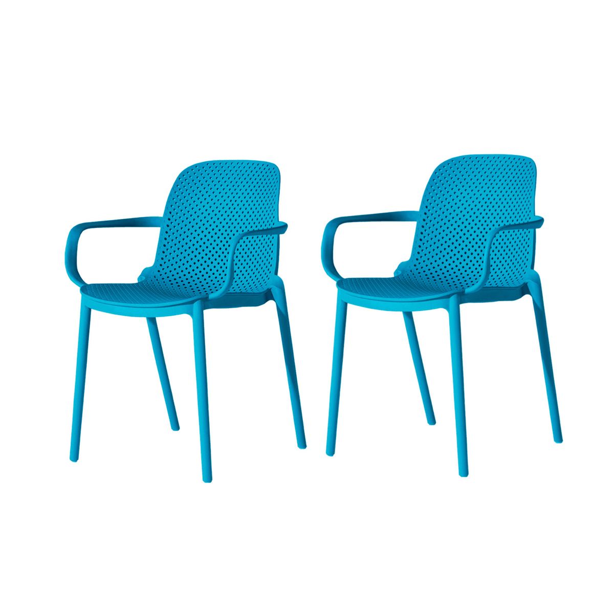 GENERICO - Pack 2 Sillas Comedor Art Berlin Con Brazos Azul