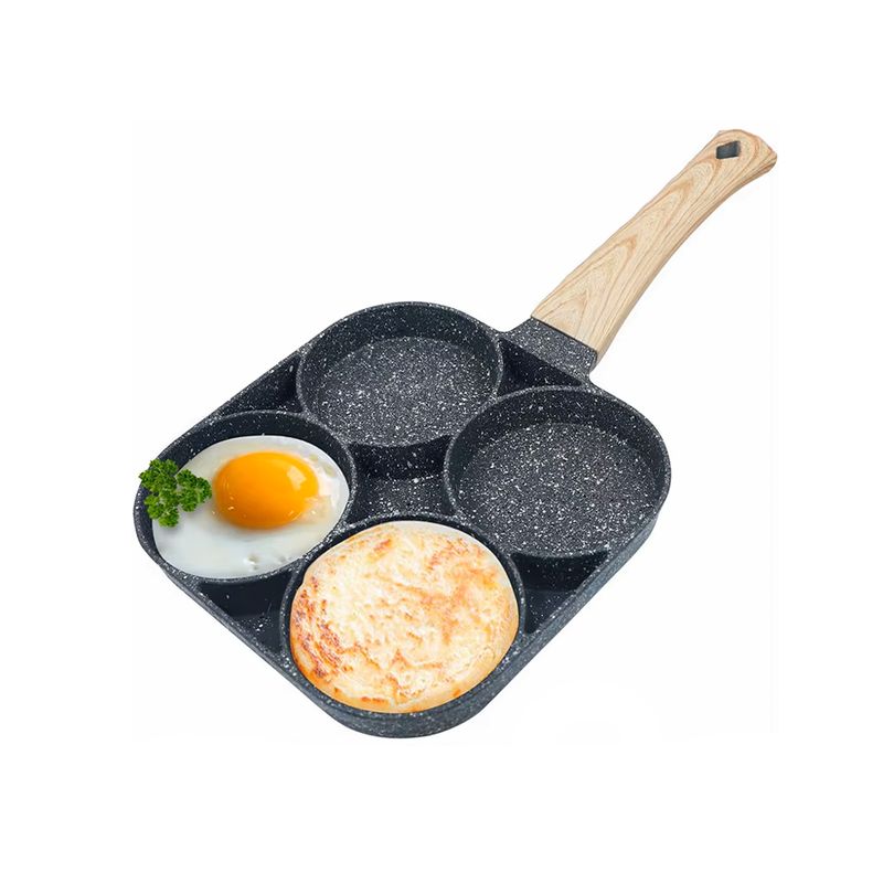 GENERICO - Sartén 4 Agujeros Huevos Hamburguesas Panqueques Antiadherente