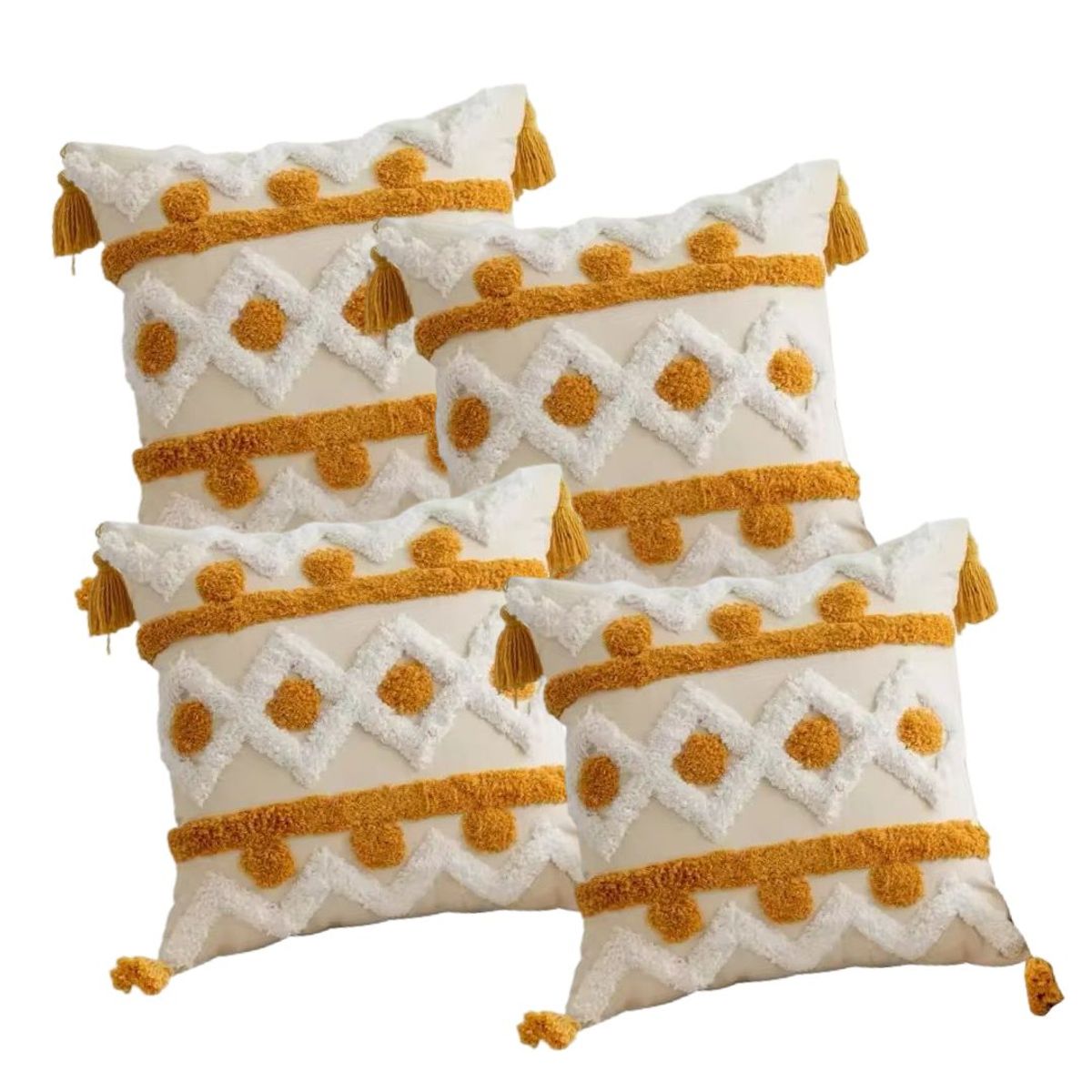 GENERICO - SET 4 FUNDA PARA COJIN MODELO BOHO 45X45 B10