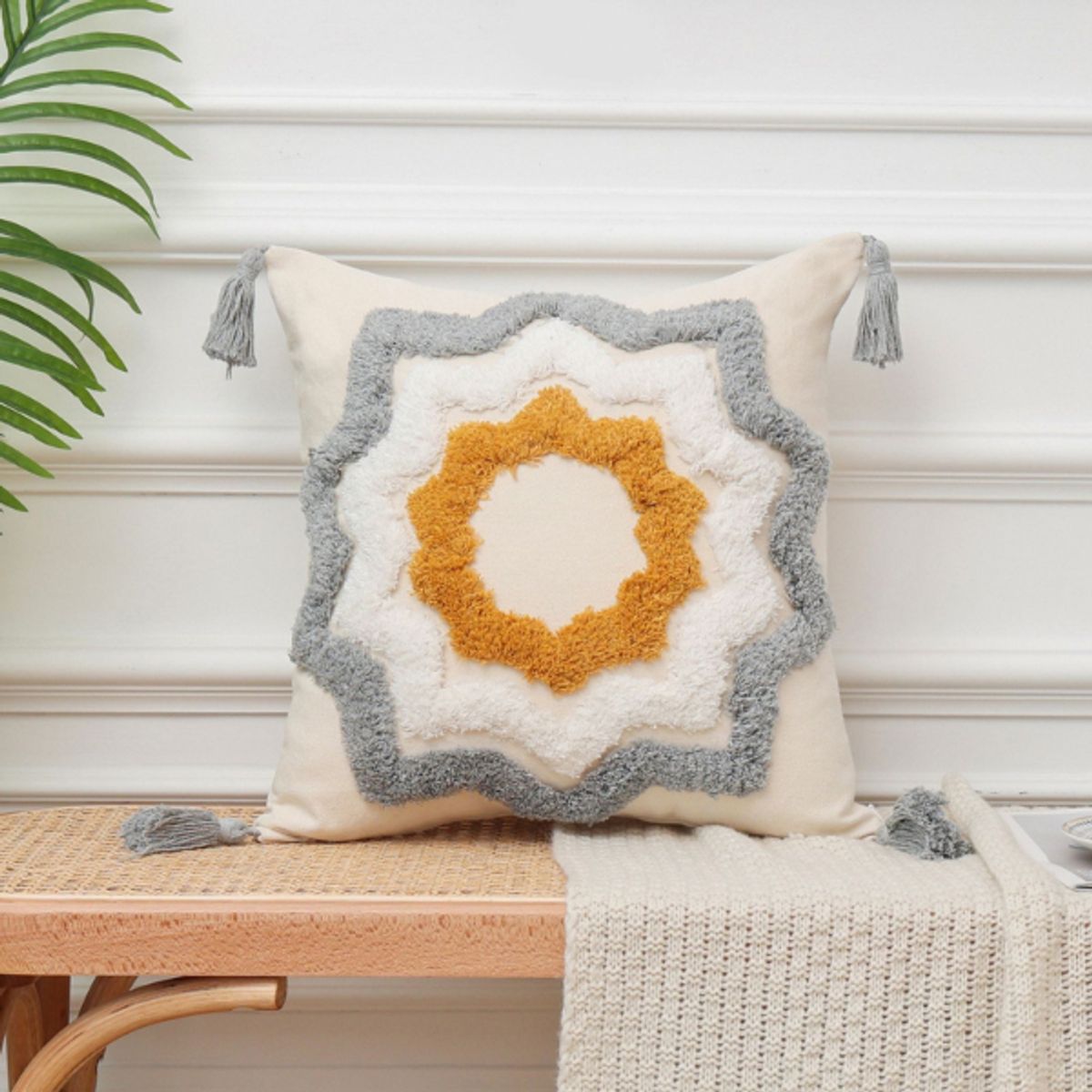 GENERICO - SET 4 FUNDA PARA COJIN MODELO BOHO 45X45 B15