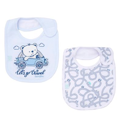 Imagen 2 del producto Set 2 Babero Algodón Impermeable Celeste Transportes Niño