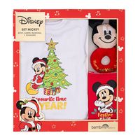 Set 3 Piezas Navidad Disney Rojo Niño Mickey 3-6 Meses
