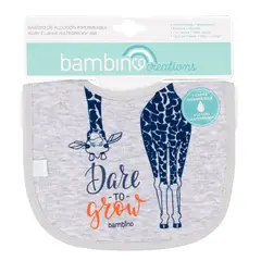 BAMBINO - Babero De Algodón Impermeable Gris Jirafa Niño