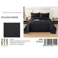 Cubrecama De verano 2 Plazas MUSAS Color Color Negro