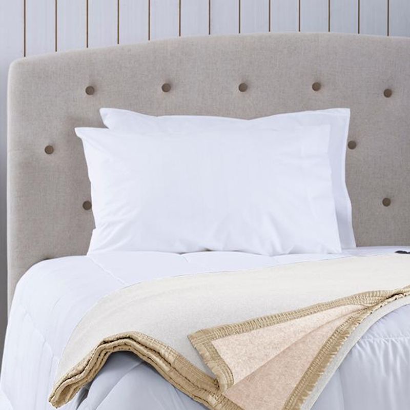 BELLAVISTA OVEJA TOME - Frazada 70% Lana Bicolor King - Vicuña Blanco