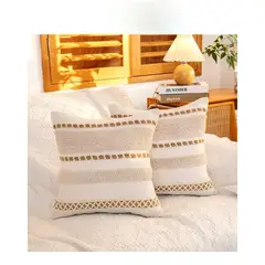 GENERICO - SET 4 FUNDA PARA COJIN MODELO BOHO 45X45 C15