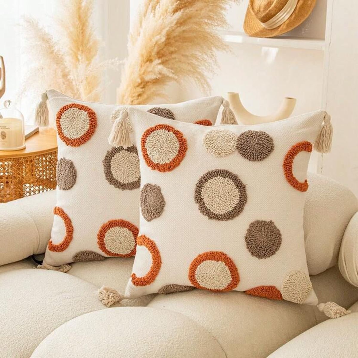 GENERICO - SET 4 FUNDA PARA COJIN MODELO BOHO 45X45 B6