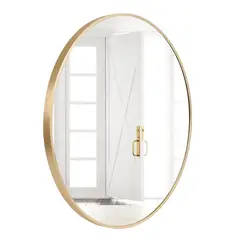 SORENTO - Espejo Redondo Dorado 80x80