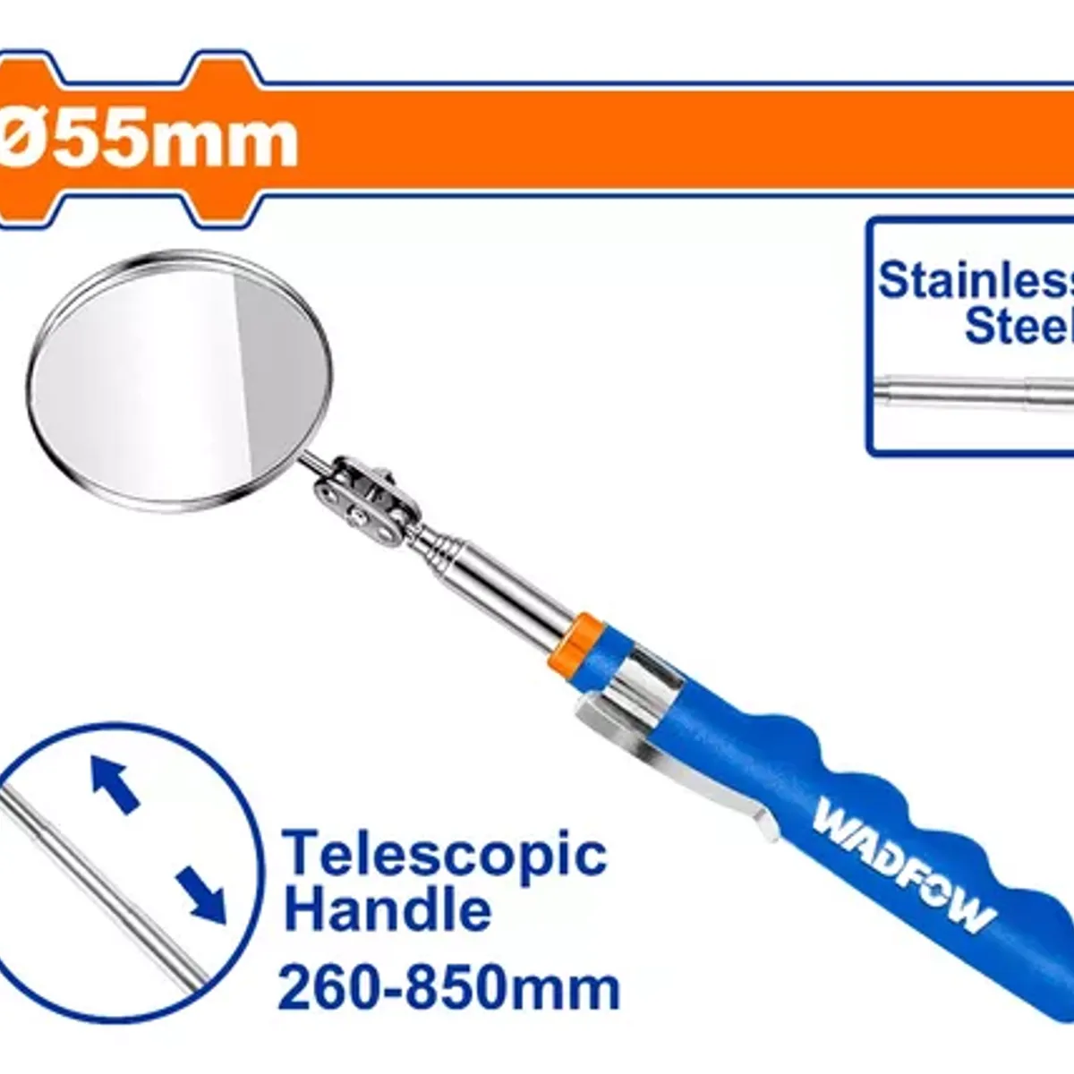 WADFOW - Espejo Telescópico Articulado Wadfow 55mm 260-850mm Wtu2655