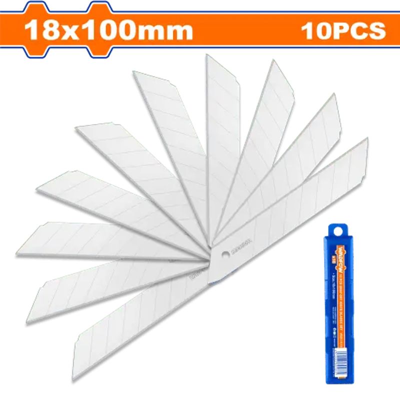 WADFOW - Set Pack 10 Und Repuesto Cuchillo Cartonero Wadfow 18x100 Mm