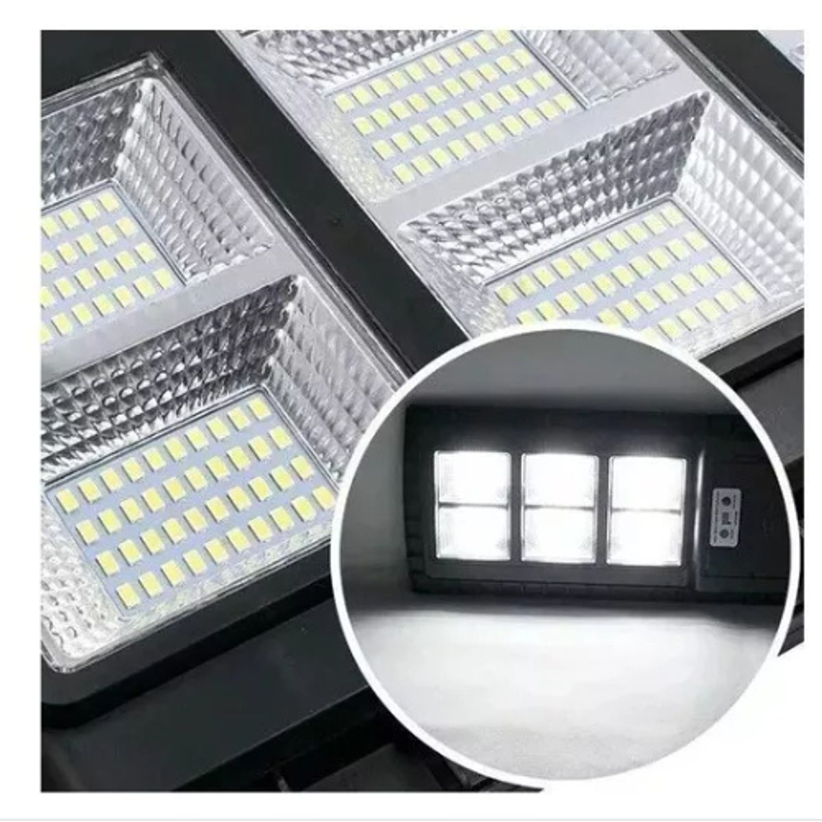 GENERICO - Luminaria Led Solar Foco Panel Incorporado 200W Con Sensor + Soporte