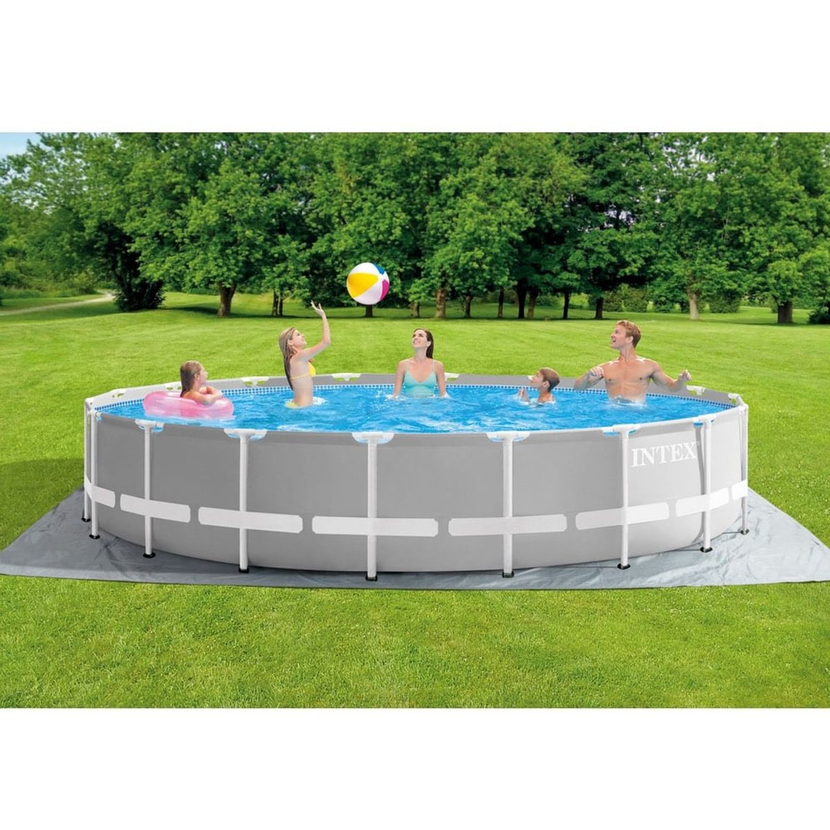 INTEX - Piscina Estructural Redonda Intex Prism Frame 5.49mx1.22m, 24.311 L