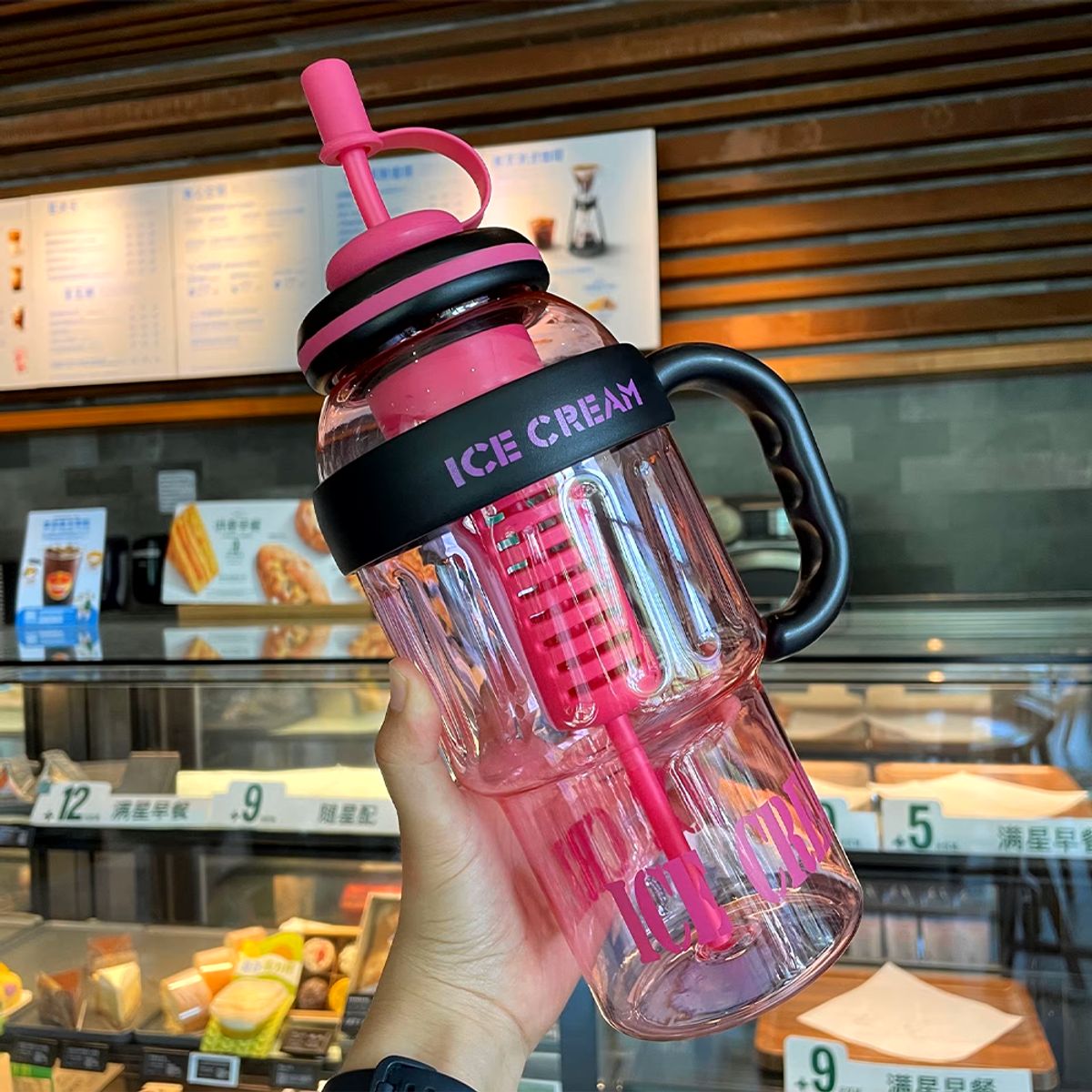 GENERICO - Botella De Agua Deportiva De 1300ml Con Infusor Rosada