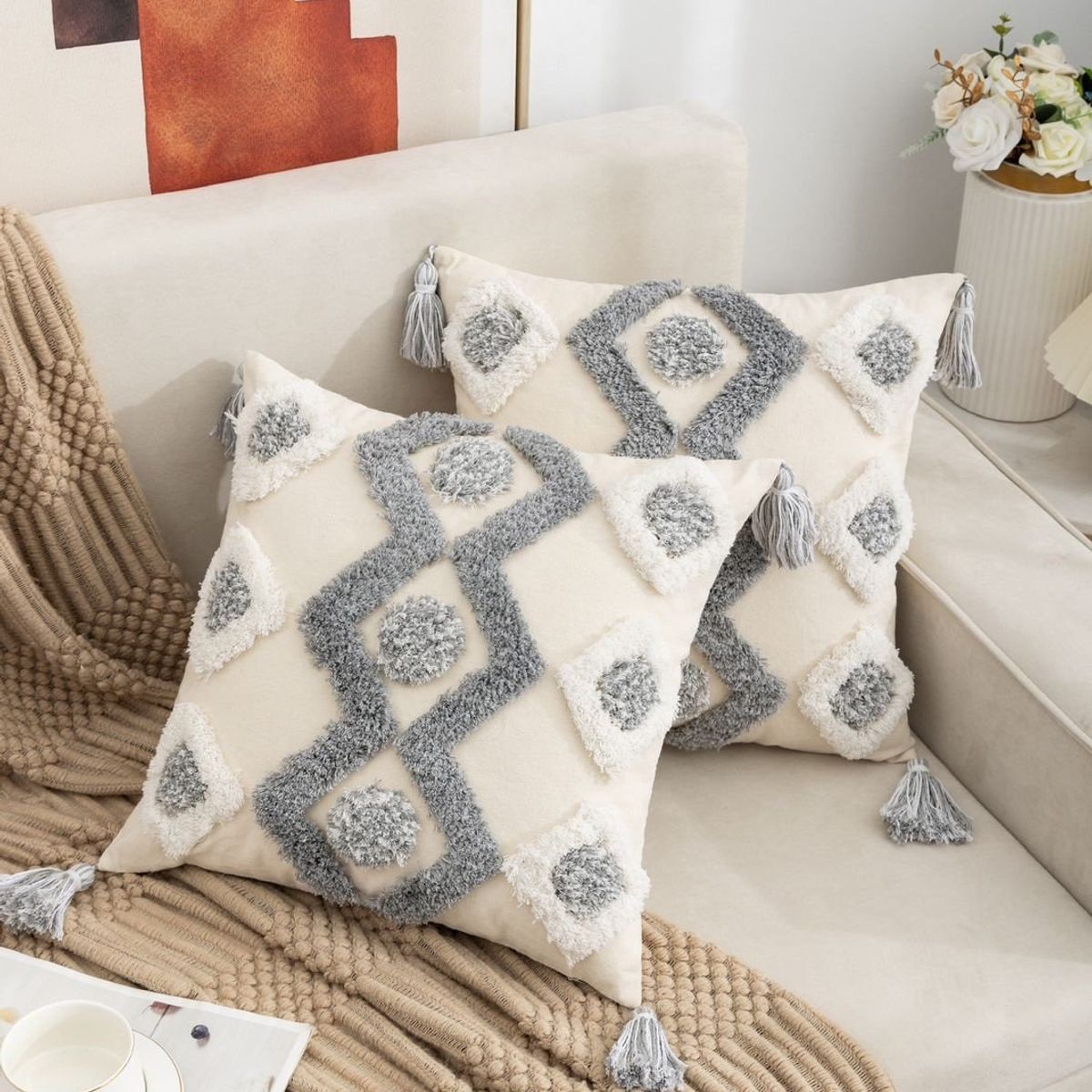 GENERICO - SET 4 FUNDA MODELO BOHO 45X45 PARA COJIN C3