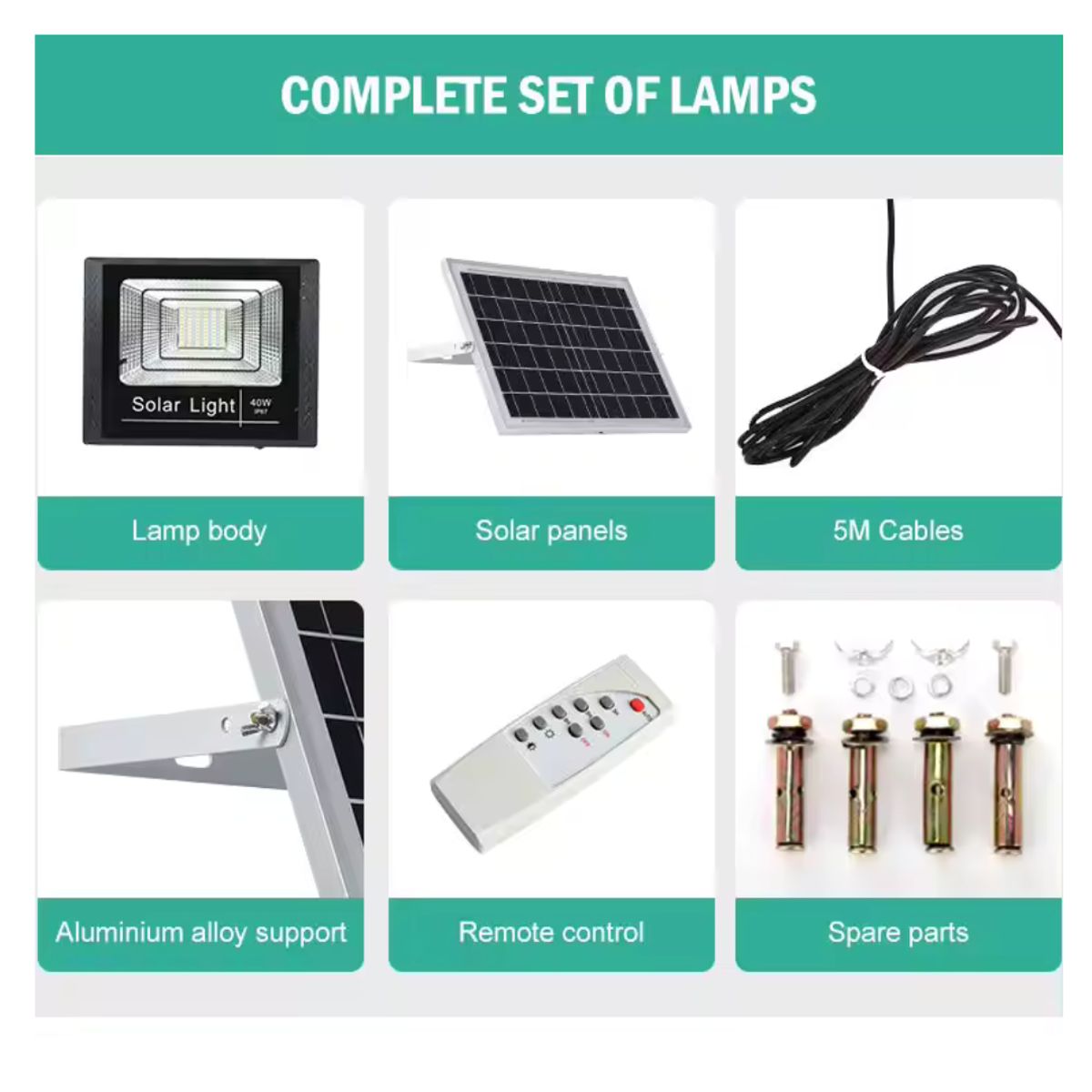 GENERICO - Foco Solar 400w Exterior+ Panel Solar Y Control Remoto