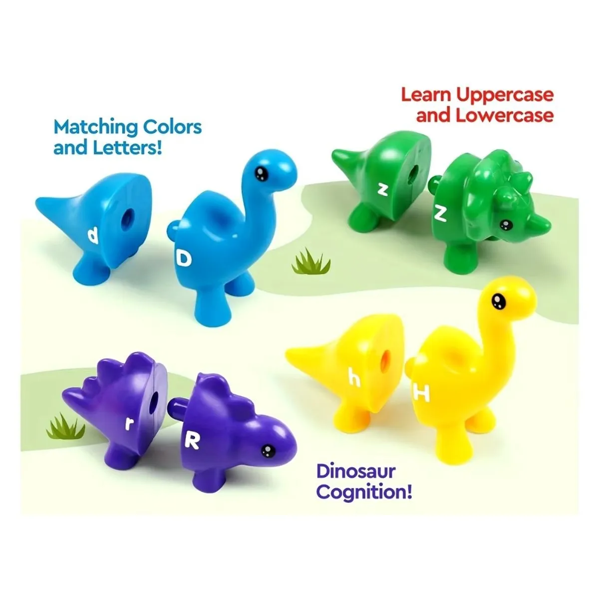 OEM - JUEGO DE ENCAJE DINOSAURIOS COLORES Y LETRAS