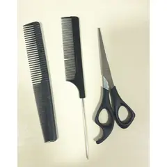 GENERICO - Set De Tijera De Corte + 2 Peinetas