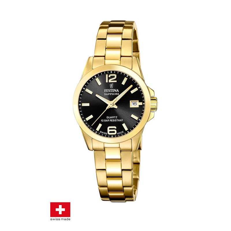FESTINA SWISS - Reloj F20050/4 Festina Swiss Negro Mujer Acero Clásico