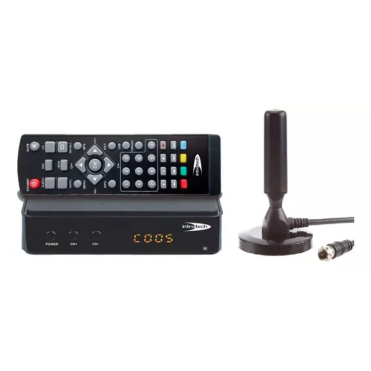 INTROTECH - DECODIFICADOR SINTONIZADOR DIGITAL + ANTENA HDTV 6DBI