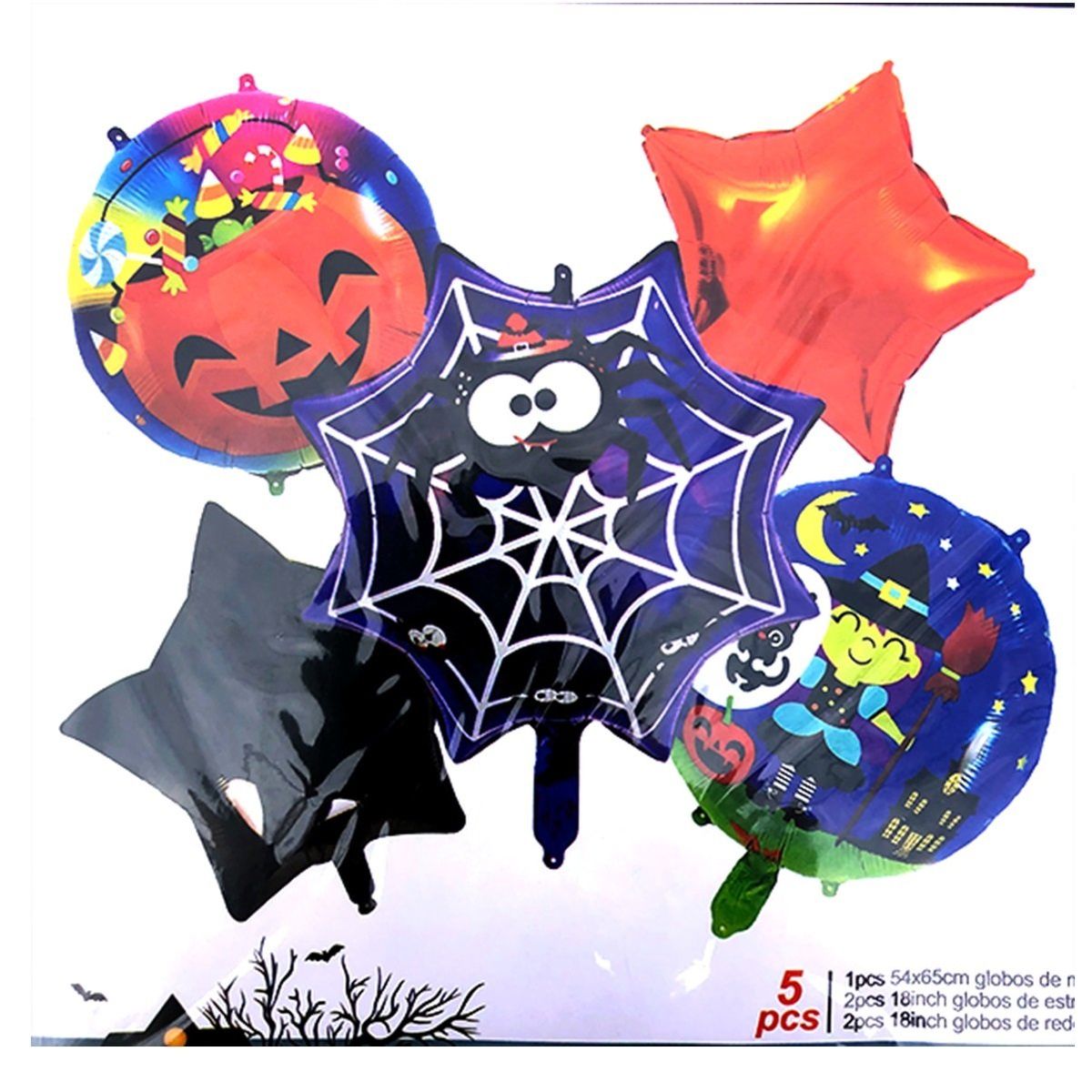 GENERICO - Set 5 Globos Metalico Halloween Fiesta Noche De Terror Fant