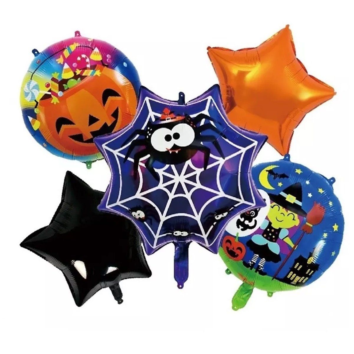 GENERICO - Set 5 Globos Metalico Halloween Fiesta Noche De Terror Fant