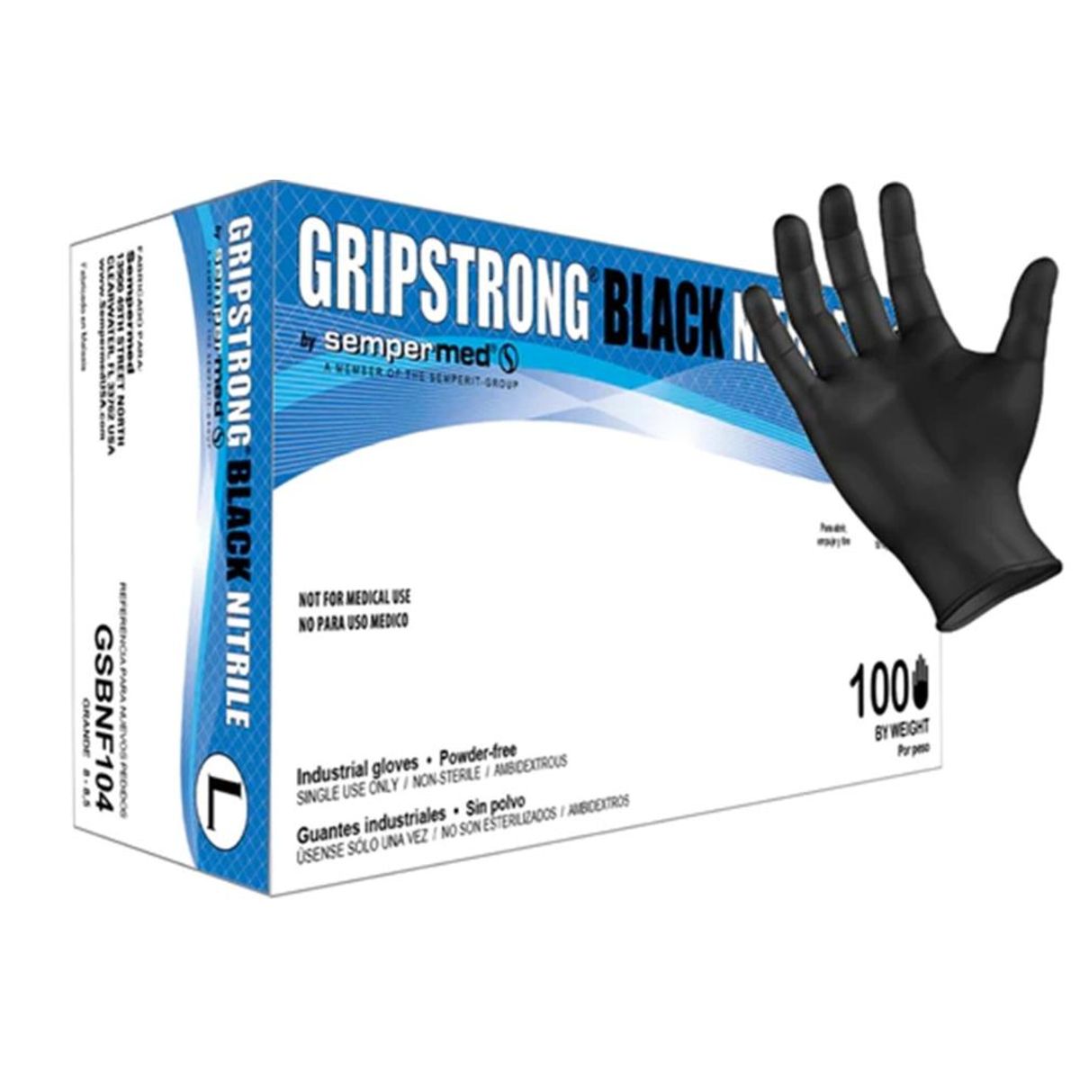 GENERICO - Guantes descartables antideslizantes GripStrong Reforzado