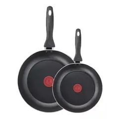 GENERICO - Set De 2 Sartenes Easy Cook Tefal 24 Cm Y 30 Cm Aluminio Color Negro